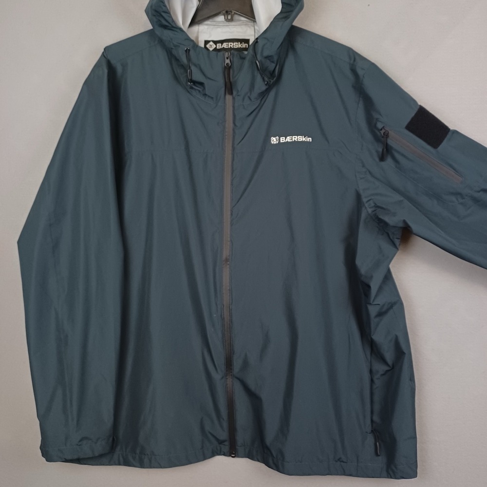 BaerSkin Mens 3XL Tactical Hooded Windbreaker Rain Jacket Full Zip Lightweight
